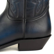 Botas Cowboy Country e Western 1920 Homem e Mulher Preto e Azul Premium