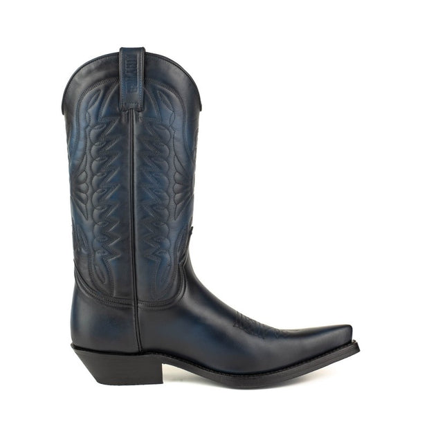Botas Cowboy Country e Western 1920 Homem e Mulher Preto e Azul Premium