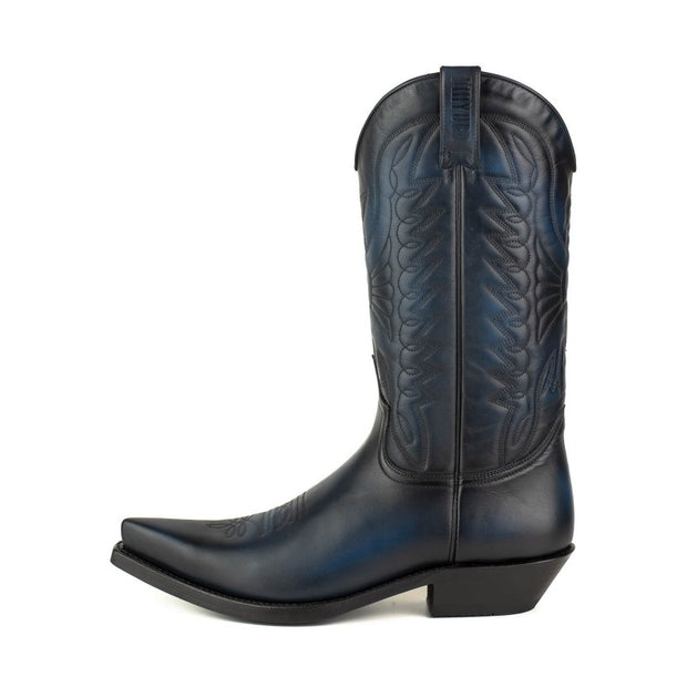 Botas Cowboy Country e Western 1920 Homem e Mulher Preto e Azul Premium