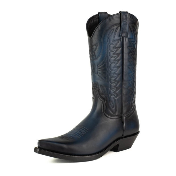 Botas Cowboy Country e Western 1920 Homem e Mulher Preto e Azul Premium