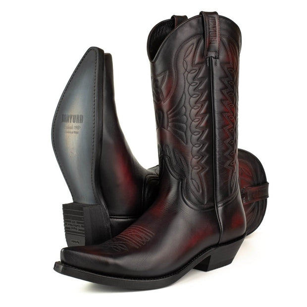 Botas Cowboy Country e Western 1920 Homem e Mulher Preto e Vermelho Premium