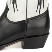 Botas Cowboy Mulher Preto e Branco com Asas Preto 2666