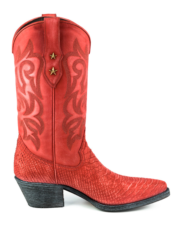 Botas Senhora Cowboy Modelo Alabama 2524 Vermelho Lavado |Cowboy Boots Europe