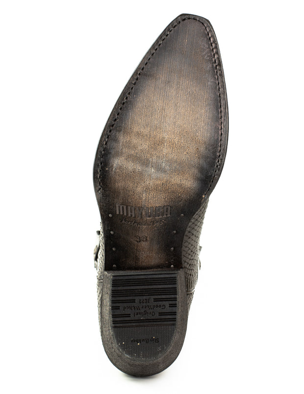 Botas de Homem e Mulher Biker Preto 1594-6 Crazy Old Negro (Mayura Boots)